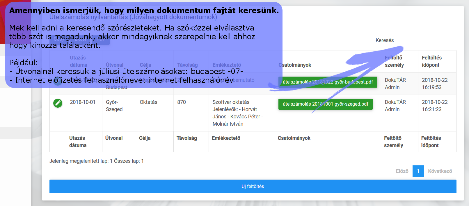 Keresés a Dokutárban